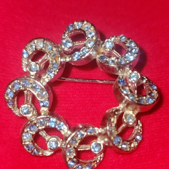 Vintage Blue Rhinestone Pin - Picture 1 of 2